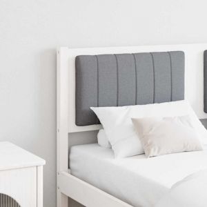 vidaXL T&ecirc;te de lit capitonn&eacute;e avec t&ecirc;te de lit Blanc 140 cm Pin massif