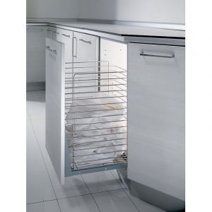 Panier &agrave; linge chrom&eacute; avec amortissement &agrave; la fermeture 30 x 50 extraction manuelle - INOXA SRL