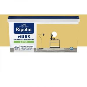 Ripolin - Peinture Murs, Boiseries, Radiateurs Satin Jaune peske 2,5 l