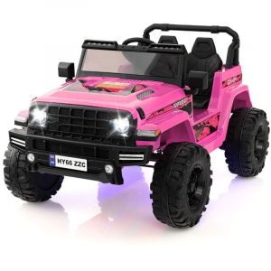 24V Voiture Électrique 2 Places Enfants avec Télécommande 2,4G Musique led Démarrage Lent 2 Vitesses Charge 35kg pour 3-8 Ans+ Rose CW5187 design in