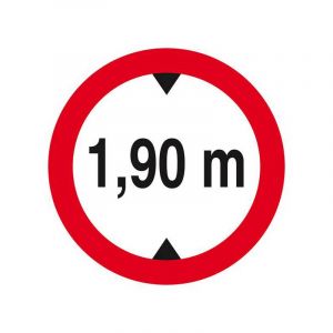 Panneau rigide INTERDIT AUX VEHICULES DE PLUS DE 1.90M DE HAUT D.80mm TALIAPLAST - 624273