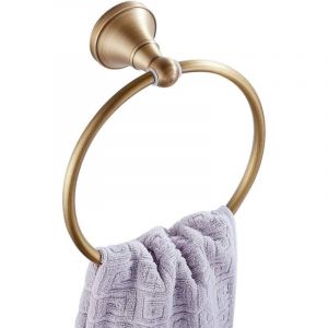 Anneau Porte Serviette Rond en Laiton pour Porte Serviette de Salle de Bain Serviette de Bain Suspendu fixé au Mur, Bronze brossé