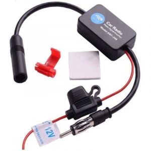 Amplificateur de Signal d'autoradio, XU,Auto Voiture FM AM Radio antenne de Signal st&eacute;r&eacute;o amplificateur de Signal a&eacute;rien Booster 12V - KZQ