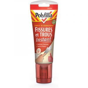 Enduit de Rebouchage Fissures et Trous Instant - Sec en 1 heure - Intérieur et Extérieur - Pâte 330g - Blanc - Polyfilla