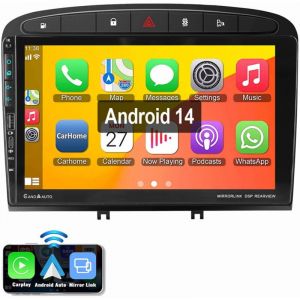 Autoradio Android 14 2DIN GPS BT SWC BT USB Type-C pour Peugeot 308 408 207-2013 2+32G