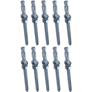 10x Boulon Vis d'ancrage filetage long, Goujon à expansion - M8x120mm - en acier zingué - pour béton, pierre
