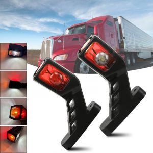 Applicable 2X 9LED Feux Gabarit Remorque Feux de Marquage Latéraux Lampe Remorque 24V Trois Côtés Trois Couleurs Avertissement Jaune Blanc Feu Rouge