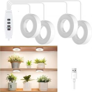 4 PCS Lampe Horticole Led, Lampes De Croissance Horticoles, Lampe De Croissance Pour Plantes Avec Minuterie, 48 Led, 3 Modes Lumi&egrave;re, Prise Usb, 10