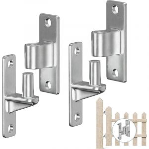 2 Paires Charni&egrave;res de portail, Charni&egrave;re porte lourde en acier inoxydable 304, Charni&egrave;re de portail &agrave; montage mural pour portail de ferme