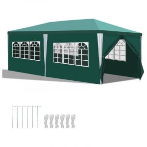 Tente Pavillon Tente de Jardin – Pavillon de jardin, kiosque à bière pour les marchés et les fêtes, idéal pour les mariages 3x6m Vert - Einfeben