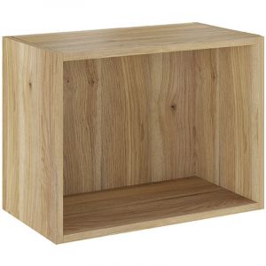 Etag&egrave;re cube murale, meuble &eacute;tag&egrave;re coloris ch&ecirc;ne Mauvella - Longueur 50,50 x profondeur 27,90 x hauteur 38 cm