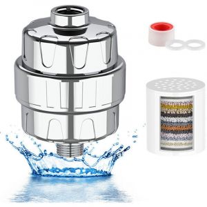 Filtre Douche Anti-Calcaire &agrave; Vitamine C &ndash; 2 Cartouches pour Eau Dure, &Eacute;limine Chlore et M&eacute;taux Lourds