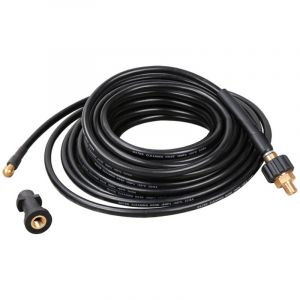 Vingo - swanew Tuyau pour nettoyeur haute pression Tuyau déboucheur flexible noir Nettoyage de canalisations 15m