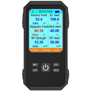 D&eacute;tecteur multifonctionnel 3 en 1 de champ &eacute;lectrique, champ magn&eacute;tique et rayonnement RF - Testeur de rayonnement &eacute;lectromagn&eacute;tique portable