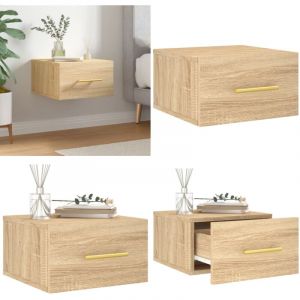 Table de chevet murale ch&ecirc;ne sonoma 35x35x20 cm - Meuble Mural - Table De Nuit - Commode Murale - &Eacute;tag&egrave;re Murale - Rangement Mural - Home & Living