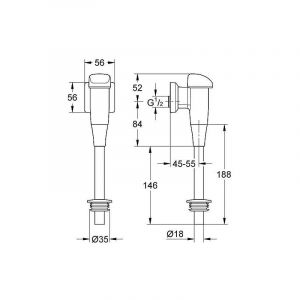 Bouton poussoir Grohe 66728000