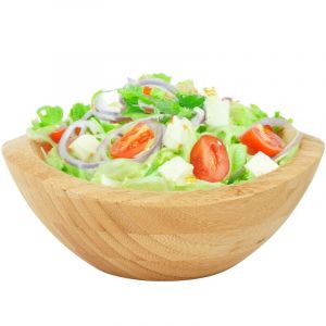 Saladier Relaxdays, bambou, ovale, H x l x P : 8 x 20 x 18 cm, pour salades, snacks, corbeille à fruits, naturel