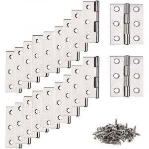 Charniere, Charni&egrave;re Inox, 20 pcs Petite Charniere, Charni&egrave;re, Charni&egrave;re plate, Charni&egrave;re pour La Maison Meubles Mat&eacute;riel Armoire Garde Porte Tir