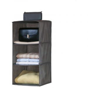 &Eacute;tag&egrave;re de penderie &agrave; Suspendre, Organisateur de Placard de Rangement Suspendu avec 3 Compartiments, Organisateur Suspendu Pliable et Gain de Place