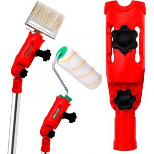 Rallonge de Rouleau de Peinture pour Plafonds Hauts, Adaptateur Multi Angle pour Perche T&eacute;lescopique et Manche T&eacute;lescopique, Support pour Pinceau et