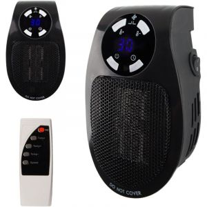 Chauffage Enfichable 500W, Mini Chauffe-Air &Eacute;lectrique Socket, Chauffage D'espace Mural avec T&eacute;l&eacute;commande, Radiateur &Eacute;lectrique Soufflant 500W avec