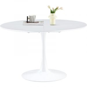 Table de salle &agrave; manger ronde moderne, table haute, bureau pour cuisine, salle &agrave; manger, salon et bureau pour 4 &agrave; 6 personnes, &Oslash; 120 cm, blanc