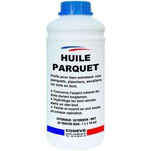 Huile Parquet - 1 l - Codeve Bois - Chêne rustique - Pour La Protection D'un Parquet Massif, Plancher, Escalier, Sol En Bois.