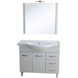 Capaldo - Meuble de salle de bain Antonella base de lavabo en ce'ramique blanche cm100x35x87h miroir 90x80cm