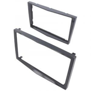 Facade autoradio 2DIN avec contour FA152.3 compatible avec Opel Antara Astra Corsa Zafira - Grisgrey gloss
