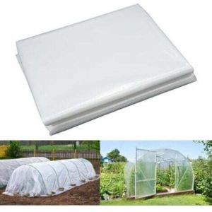 Bache pour Serre ,Bache Plastique Transparente, Bache Serre Tunnel 3m x 6m, Film Poly&eacute;thyl&egrave;ne de Extra-&eacute;pais Clair Jardin Grandir Couverture De