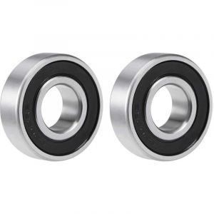 Largeight - Set of 2 Double Sided Rubber Sealed Deep Groove Steel Ball Bearings 6202-2rs 15x35x11mm