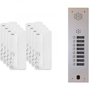 Kit interphone 1 rang&eacute;e avec 8 combin&eacute;s Urmet Collectif