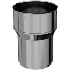 Raccord en inox po&ecirc;le &agrave; tubage flexible 180 mm - 180 mm