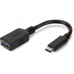 Digitus USB 3.0 Adaptateur [1x USB 3.0 femelle type A - 1x USB 3.0 mâle type C] AK-300315-001-S 0.15 m rond, connecteur utilisable des deux cotés, b