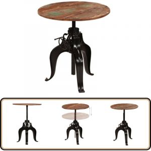 Vidaxl - Table de bar Bois de récupération massif 75x(76-110) cm - Table Basse Industrielle - Table De Bar Design - Table Haute Rustique - Meuble