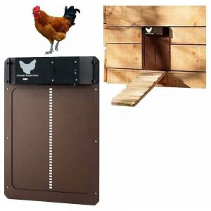 Porte poulailler Automatique avec capteur de lumi&egrave;re - Poulailler enti&egrave;rement &eacute;tanche en Porte de poulailler &agrave; Induction - Porte de poulailler
