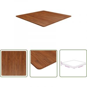 The Living Store Dessus de table carré Marron foncé90x90x1,5cm Bois chêne traité - Dessus De Table - Plateau De Table - Bois Chêne - Table Ronde
