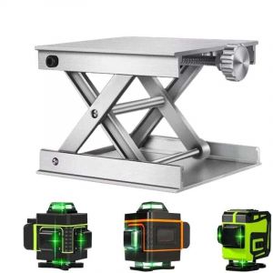 Support r&eacute;glable en alliage d'aluminium - Support de levage de laboratoire de ciseaux - Support de levage de cric - Plate-forme de niveau laser
