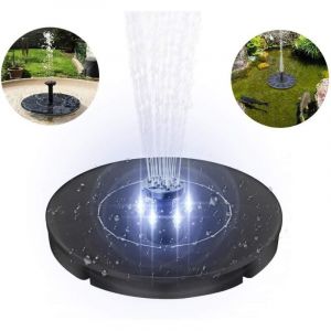 Pompe de fontaine solaire mise à niveau 2,4 w lumière led pompe de bassin étanche à énergie solaire pour bain d'oiseaux, étang, piscine, terrasse,