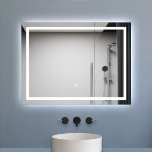 Miroir Salle de Bain led Anti-buée, avec éclairage 110 x 70cm Dimmable, Fonction Mémoire, IP44 hd Verre Miroir-Mural - Biubiubath