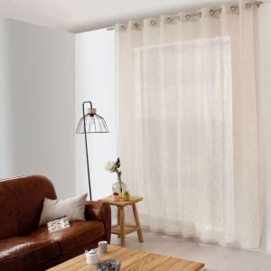 Rideau Voilage XXL Effet Lin "Maya" 300x240cm &Eacute;cru