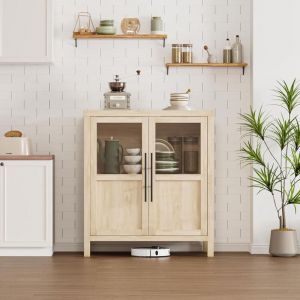 Hoerfuriy - Buffet Vitré Élégant – Rangement Moderne et Design pour Salon/Salle à Manger,73x40x86cm