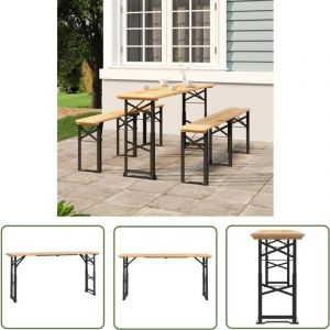 Table à bière pliable 170x50x75/105 cm bois massif de sapin - Table Pliante - Table De Jardin - Table à Bière - Table Extérieure - Mobilier De Jardin