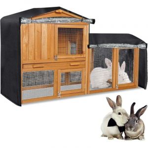 4FT:122x50x105 Housses Cage Lapin, Housse Anti-Poussi&egrave;re pour Cage &agrave; Lapin Double Couche Imperm&eacute;able Ext&eacute;rieure avec Fermeture &eacute;clair et Ventilation