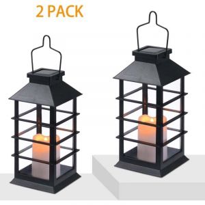 Lanterne Solaire D&eacute;corative pour lExt&eacute;rieur avec Effet Bougie Vacillante LED Waterproof , Parfait pour une Lampe de Table Solaire ou une Lanterne