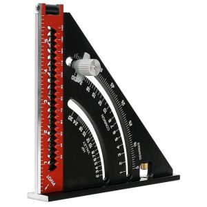 Ymyny - querre de charpentier en métal aluminium pliable triangle règle combinée équerre multifonction triangle équerre angle règle rapporteur 45 90