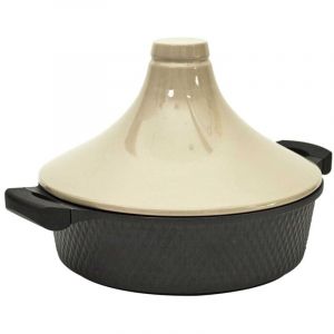Altobuy - Plat à Tajine en Fonte d'Aluminium et Céramique Bicolore avec Poignées