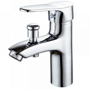 Aiperq Robinet baignoire robinet monotrou &agrave; double usage chaud et froid Alliage Mitigeur de douche, robinet salle bain douche