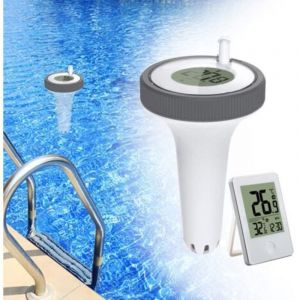 Thermom&egrave;tre Int&eacute;rieur et Ext&eacute;rieur Flottant sans Fil,Piscine Thermom&egrave;tre Flottant Jauge,Thermom&egrave;tre de Piscine Num&eacute;rique avec &eacute;cran LCD pour Bassin