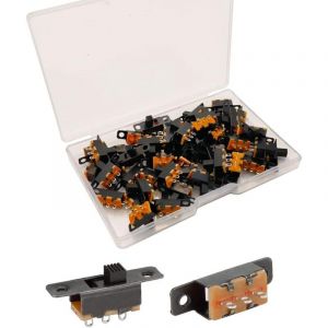 400pcs Mini Interrupteur &agrave; Bascule SPDT Interrupteur &agrave; Glissi&egrave;re 0.5A 50V DC 3Broches 2Positions, Panneau Interrupteur &agrave; Glissi&egrave;re Marche/Marche,